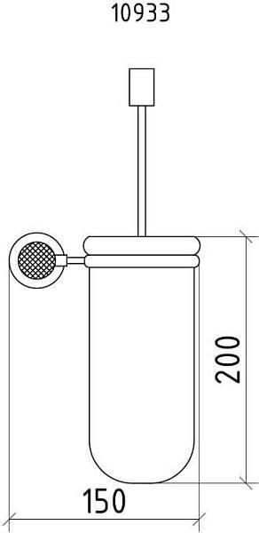 Ершик для туалета Boheme Royal Cristal подвесной бронза черный кристалл 10933-BR-B
