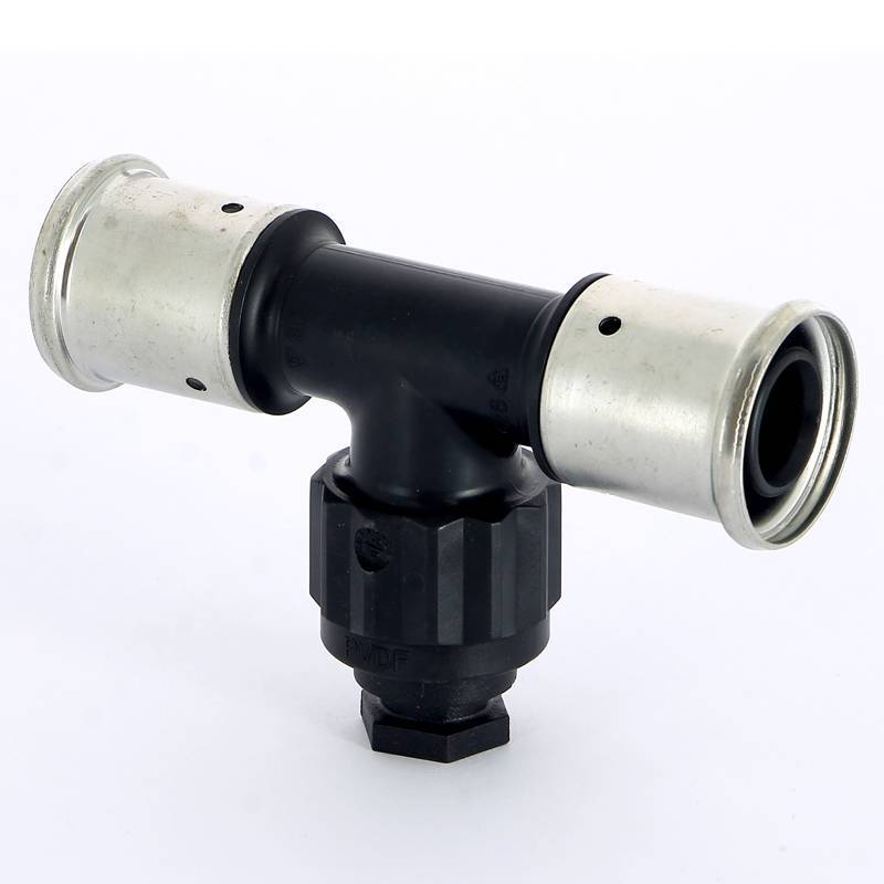 Тройник пресс с внутренней резьбой Henco PVDF 20х3/4х20 мм 13PK-200520