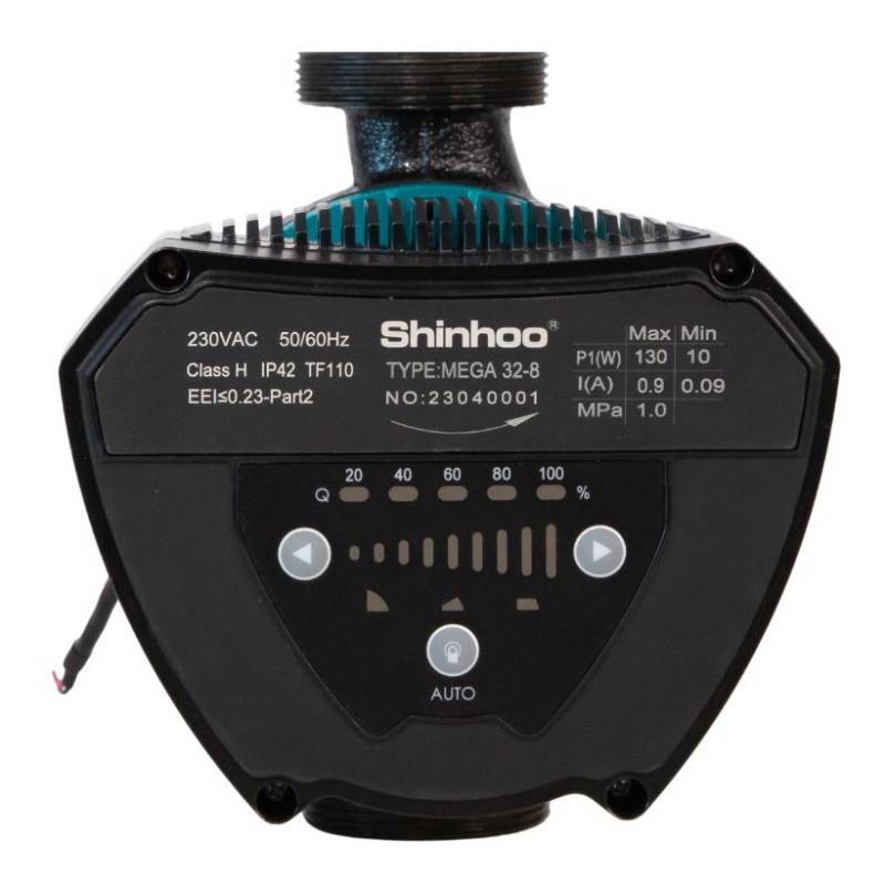 Насос циркуляционный энергосберегающий Shinhoo MEGA 40-10F фланцевый 220 В 71121006