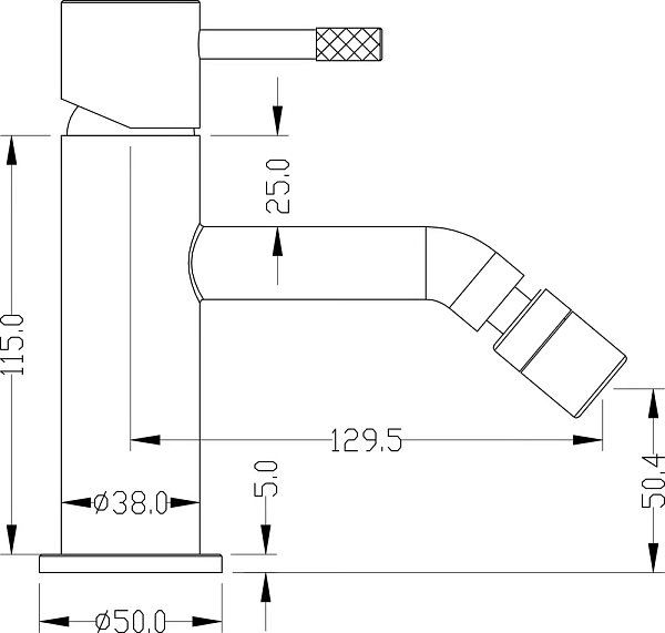 Смеситель для биде Boheme Uno черный матовый/хром матовый 466-BCR