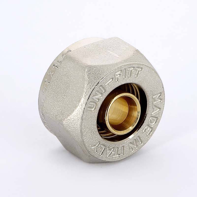 Соединитель обжимной Uni-Fitt 16x2.0 мм - 3/4 EK никелированный 680N1634