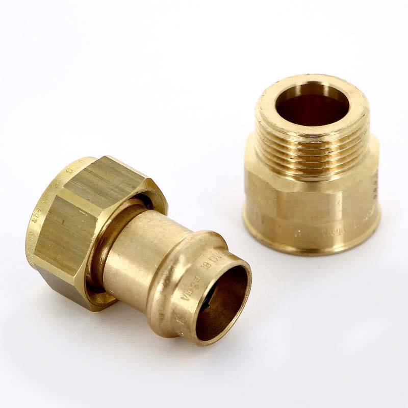 Муфта разъёмная пресс Viega Sanpress бронза 18x3/4 ВР 314910