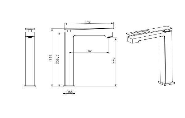 Смеситель для раковины Boheme Q высокий хром/черный 142-CRB.2