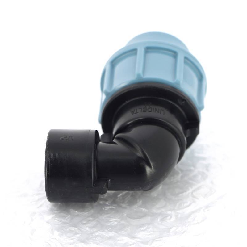 Угольник обжимной Unidelta Deltone 20х1/2 внутренняя резьба для ПНД труб 1009020002