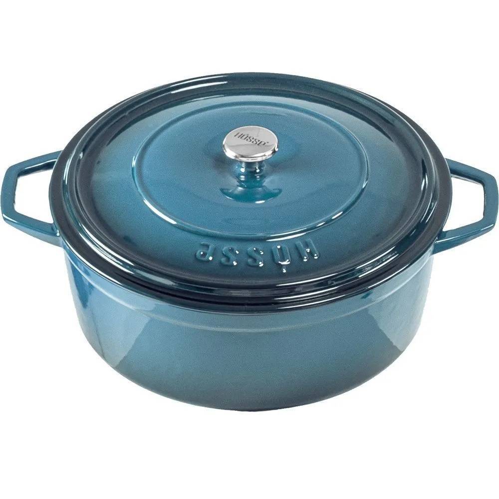 Кастрюля глубокая Hascevher Yeni Derin 28 см синяя A908028