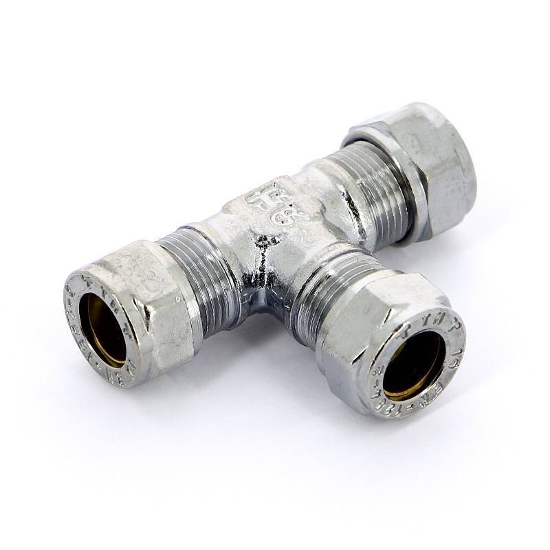 Тройник обжимной хромированный Tiemme 10 мм 1130073