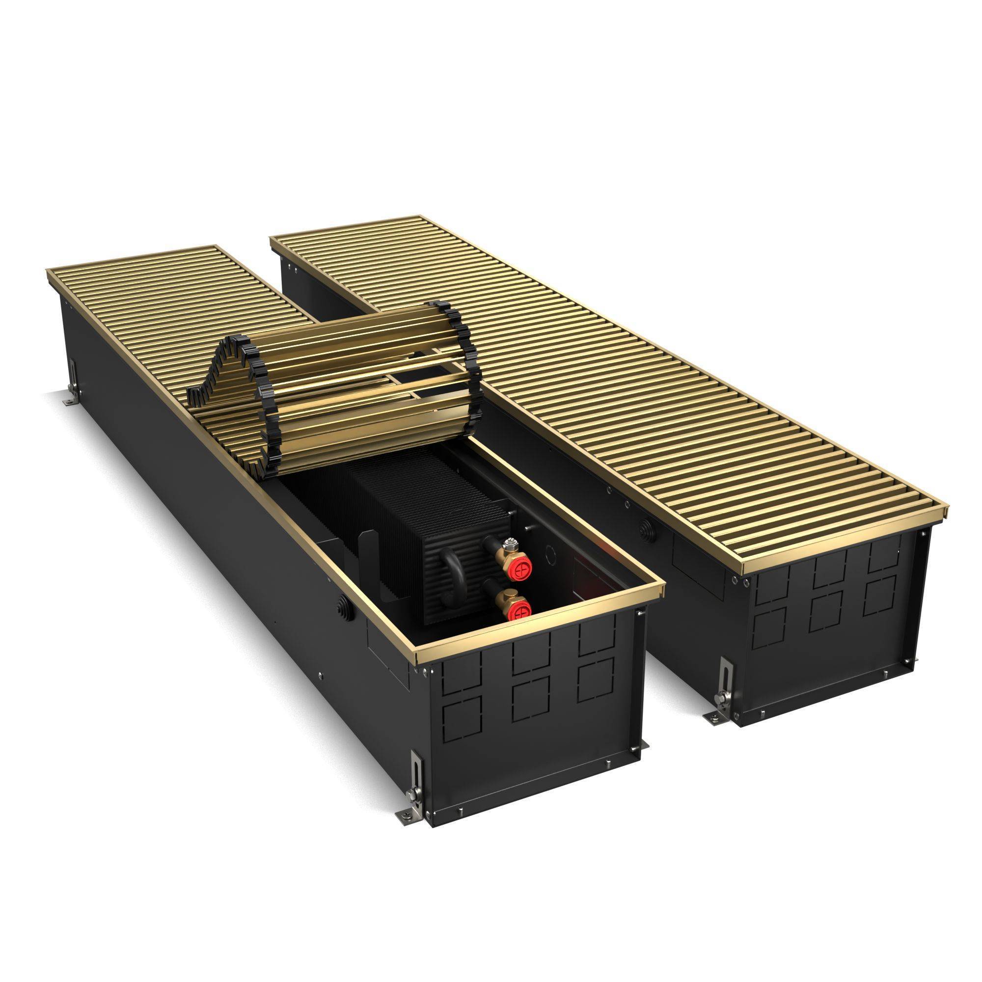 Конвектор внутрипольный Royal Thermo ATRIUM 190x250x2400 мм дизайнерская решетка золото 1493179