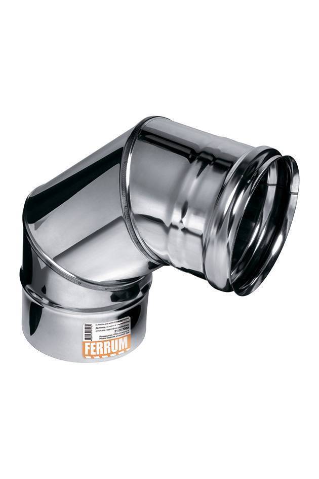 Колено дымохода Ferrum 90° AISI 430 0.5 мм Ф135 мм Аf2407