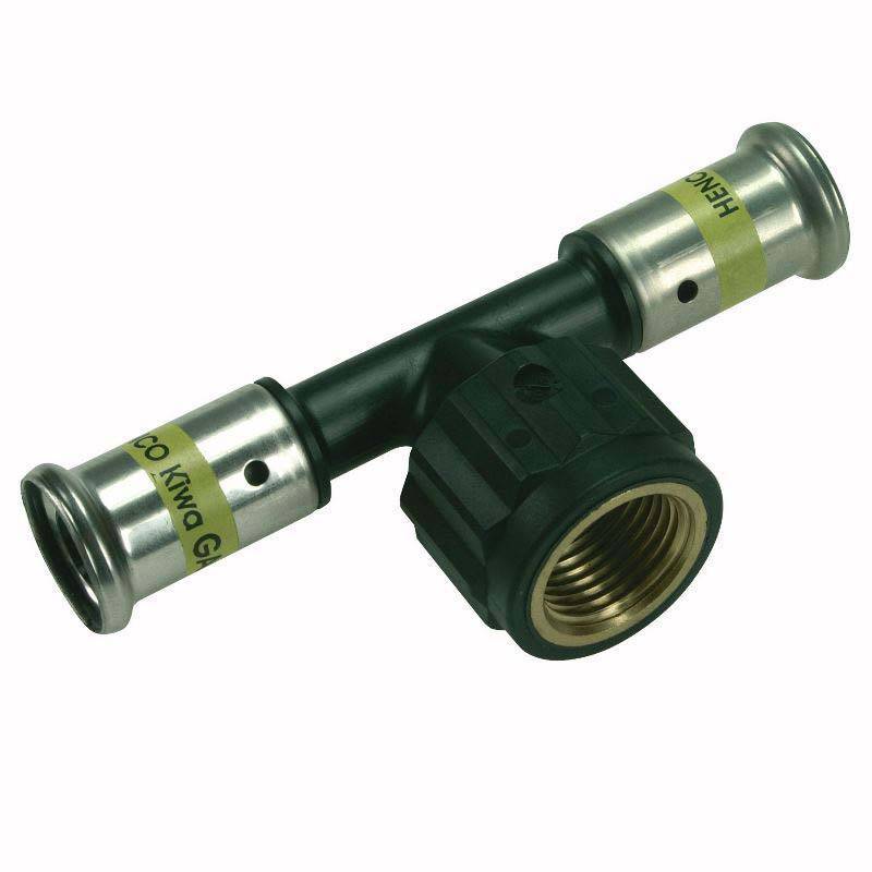 Тройник пресс Henco 16х1/2х16 мм ВР пластиковый с заглушкой 13PK-160416BP