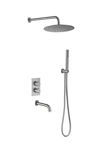 Душевой комплект Allen Brau Priority с внутренней частью никель браш 5.31014-BN
