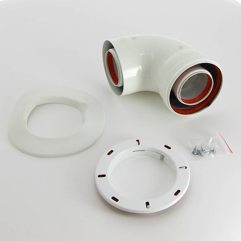 Отвод коаксиальный BAXI 60/100 мм 90° для котлов ECO Nova / Classic 71410141