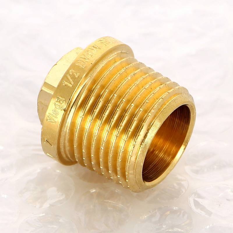 Заглушка бронзовая Viega 1/2 с квадратом и бортиком наружная резьба 320102