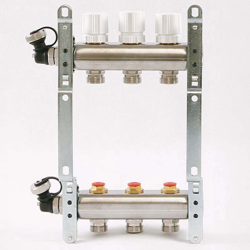 Коллекторная группа из нержавеющей стали Uni-Fitt 315S с регулировочными и термостатическими вентилями 1 x 3/4 EK 3 выхода 451I4303