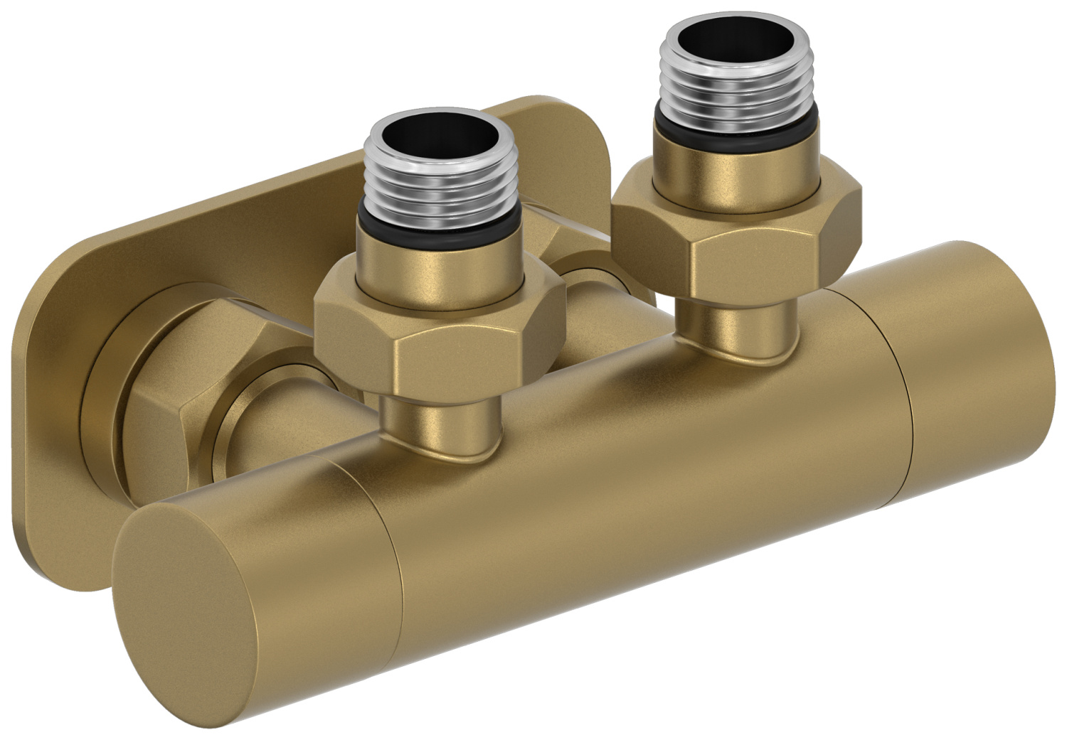 Вентиль регулировки температуры угловой Сунержа EU50 2х G 1/2 HP - 2х G 3/4 НГ золотой шёлк матовый 32-1416-1234