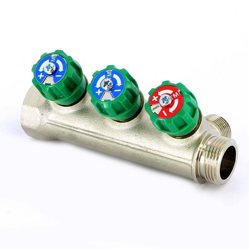 Коллектор с вентилями Tiemme 3/4 3 выхода 1/2 36 мм 1840002