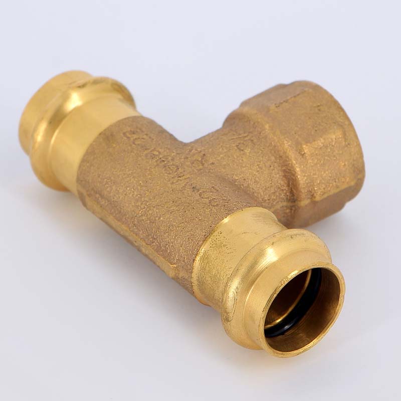 Тройник пресс с наружной резьбой Viega Sanpress 22х3/4х22 бронза 194123