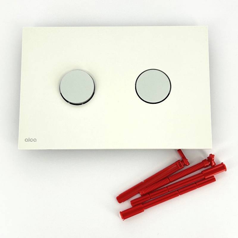 Кнопка смыва Alca Dot.Dot белый матовый/хром матовый M1976-2