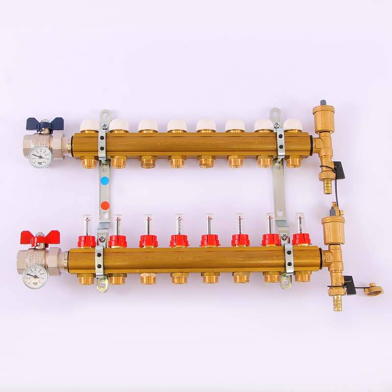 Коллекторная группа с термостатическими вентилями и расходомерами Tiemme 1x3/4 EK 8 выходов 3870003