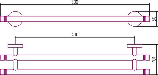 Держатель полотенец Сунержа Каньон двойной 500 мм 00-3002-0500