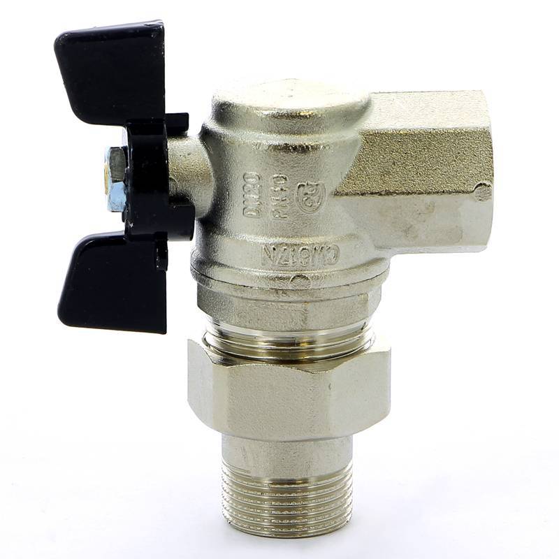 Кран шаровой Bugatti Oregon 3/4 НВ угловой со сгоном бабочка 05940005