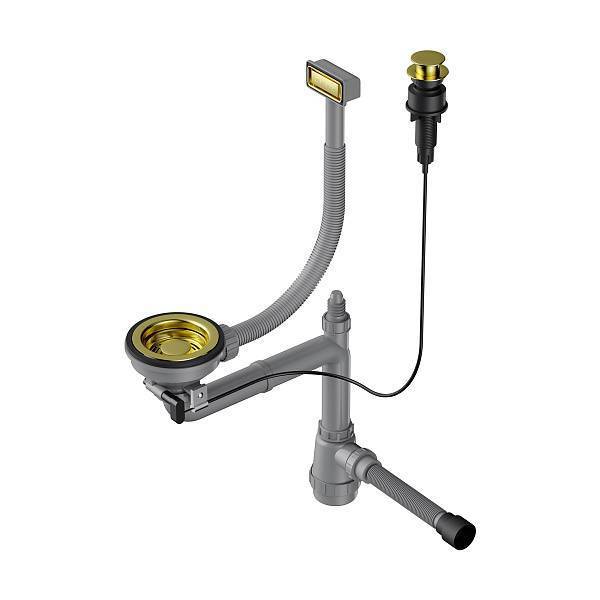 Арматура для одночашевых моек Omoikiri WK-1-A-LG с прямоугольным переливом светлое золото 4956469