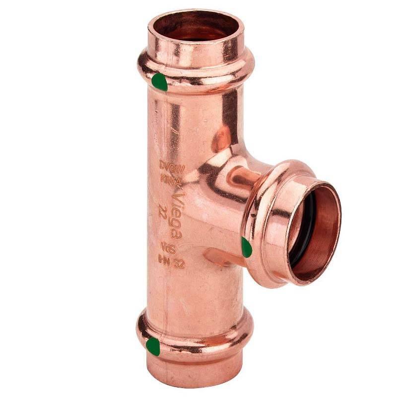 Тройник пресс медный Viega Profipress 35x28x35 мм 292041