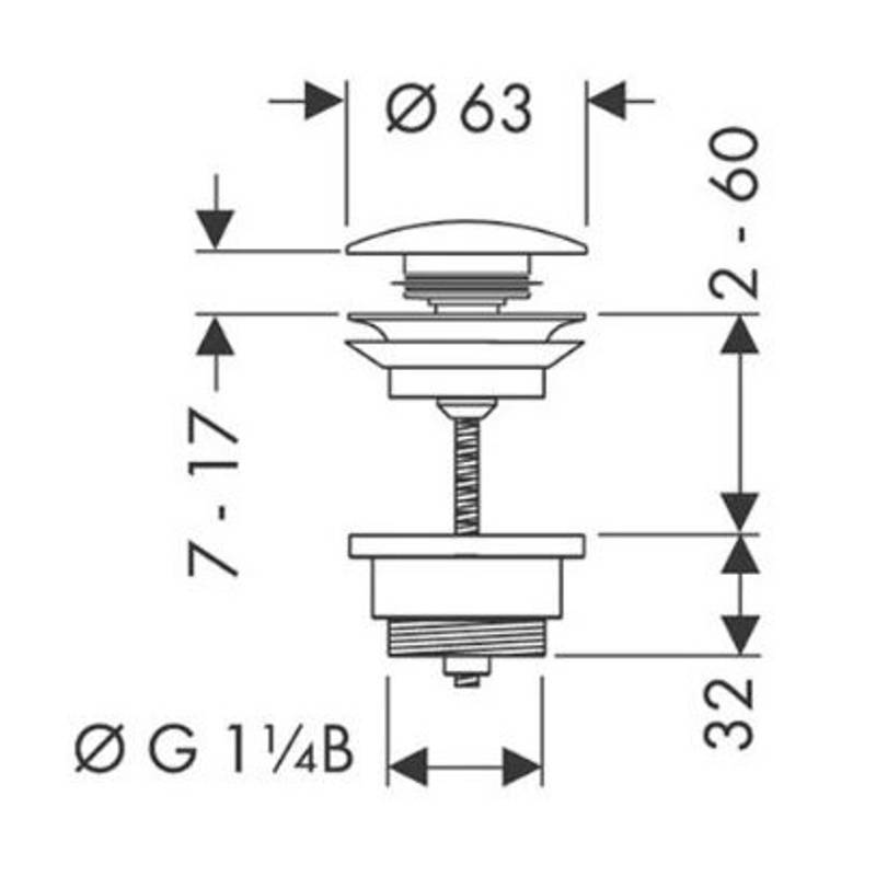Выпуск для раковины Hansgrohe Push-Open хром 50100000