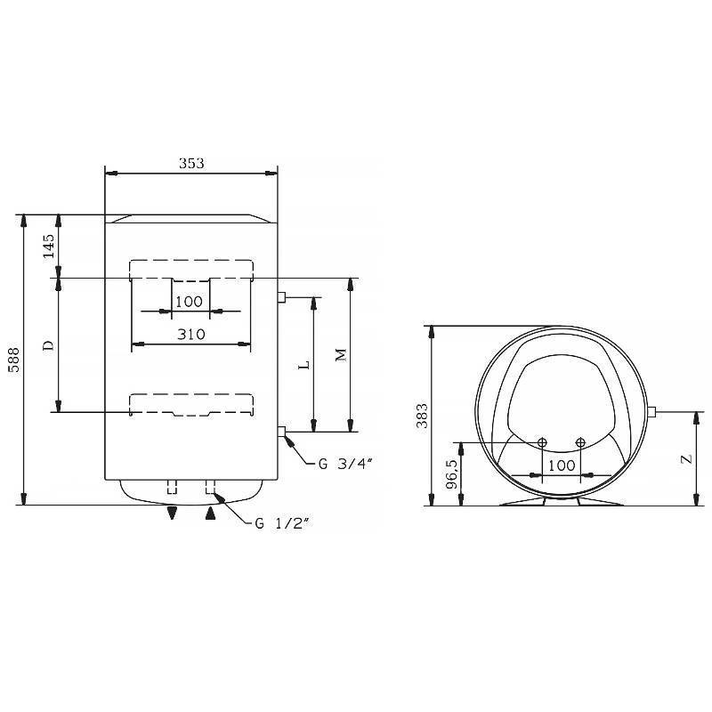 Водонагреватель электрический накопительный Ariston PRO1 R INOX ABS 30 V SLIM 2K 3700648
