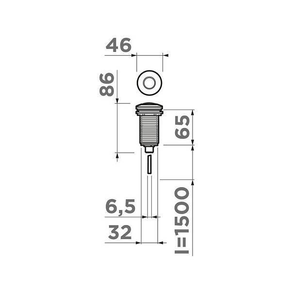 Пневматическая кнопка для измельчителя Omoikiri SW-01-GB графит 4996049