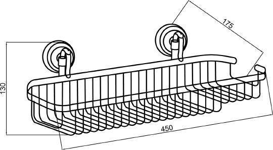 Полка подвесная Boheme Medici 45х17.5х13 см бронза 10618