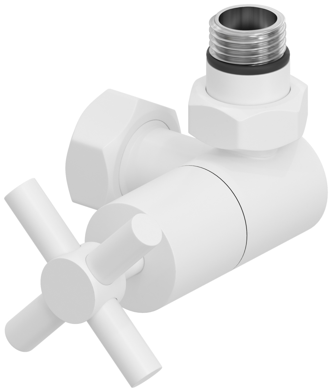 Вентиль регулировки температуры Сунержа 3D правый крест G 1/2 x G 3/4 белый матовый 30-1411-1234