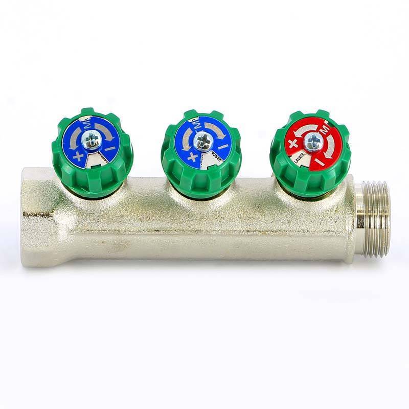 Коллектор с вентилями Tiemme 3/4 3 выхода 1/2 36 мм 1840002