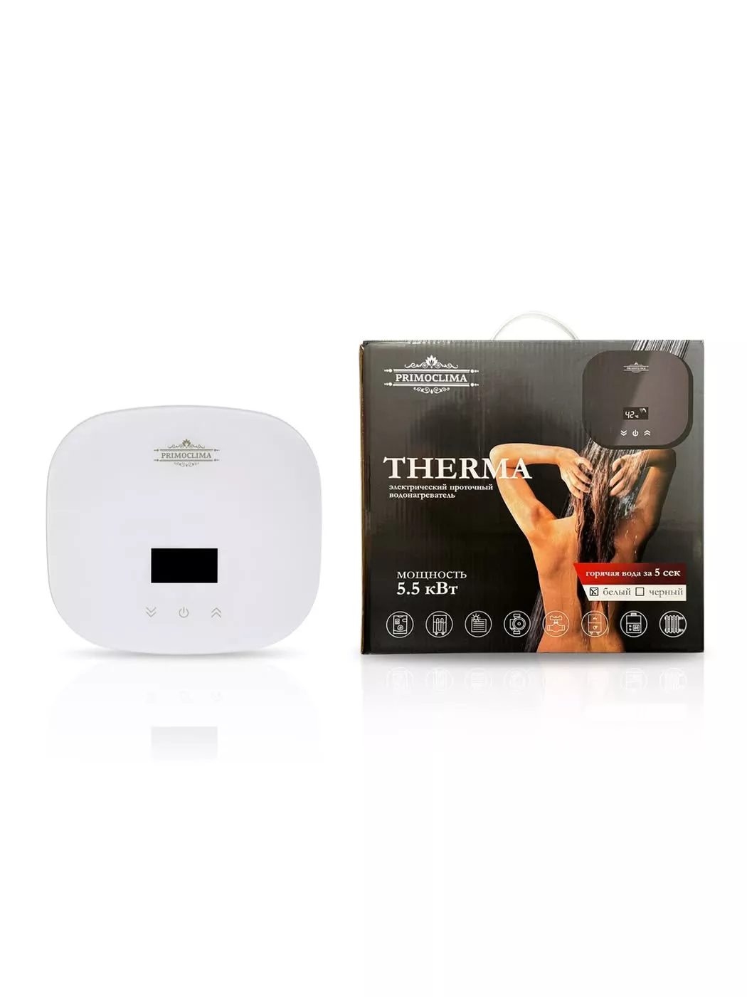 Водонагреватель проточный PrimoClima THERMA 5.5 кВт белый THERMA 5.5