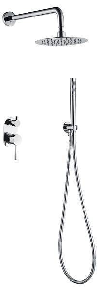 Душевой комплект Boheme Uno смеситель встраиваемый с верхним и ручным душем chrome 464-CR