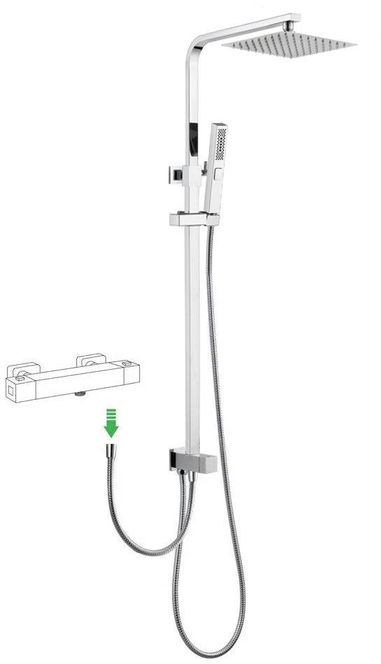 Душевая стойка с верхним душем Allen Brau Infinity 3 режима 25x48.3x126.6 см хром 5.21031-00