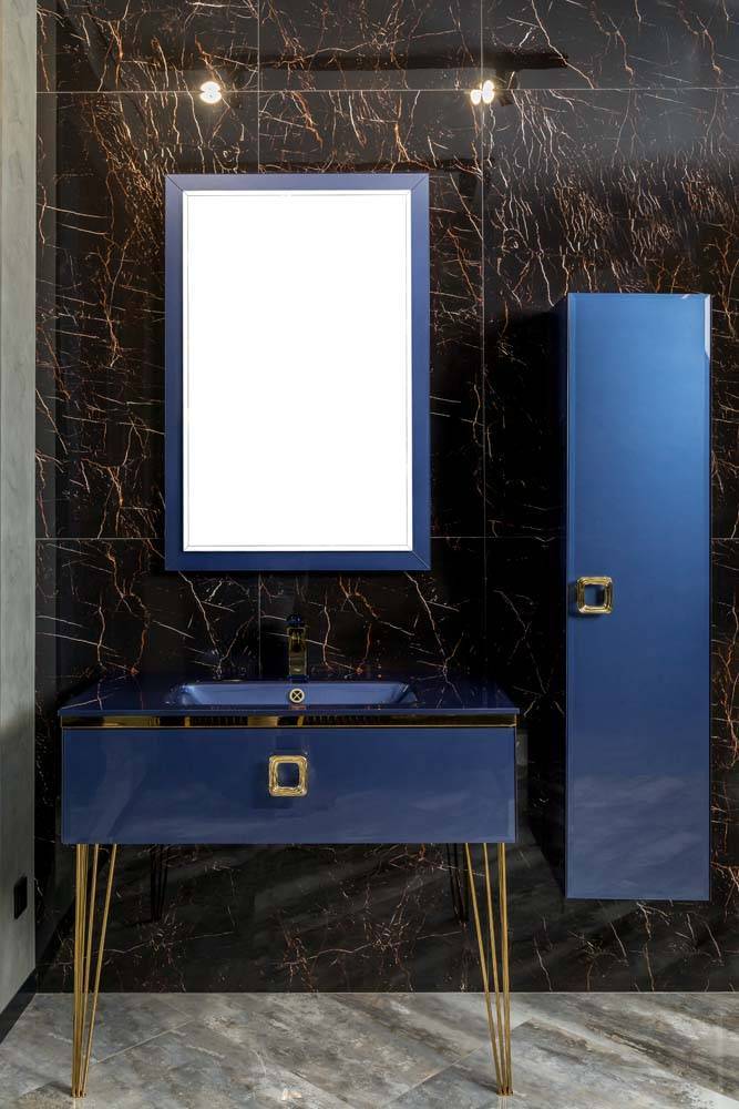 Тумба подвесная Armadi Art Lucido 104х55х30 см синяя 770-100-BL