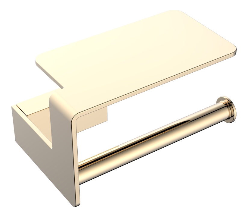 Держатель для туалетной бумаги с полкой Boheme Q золото 10941-G