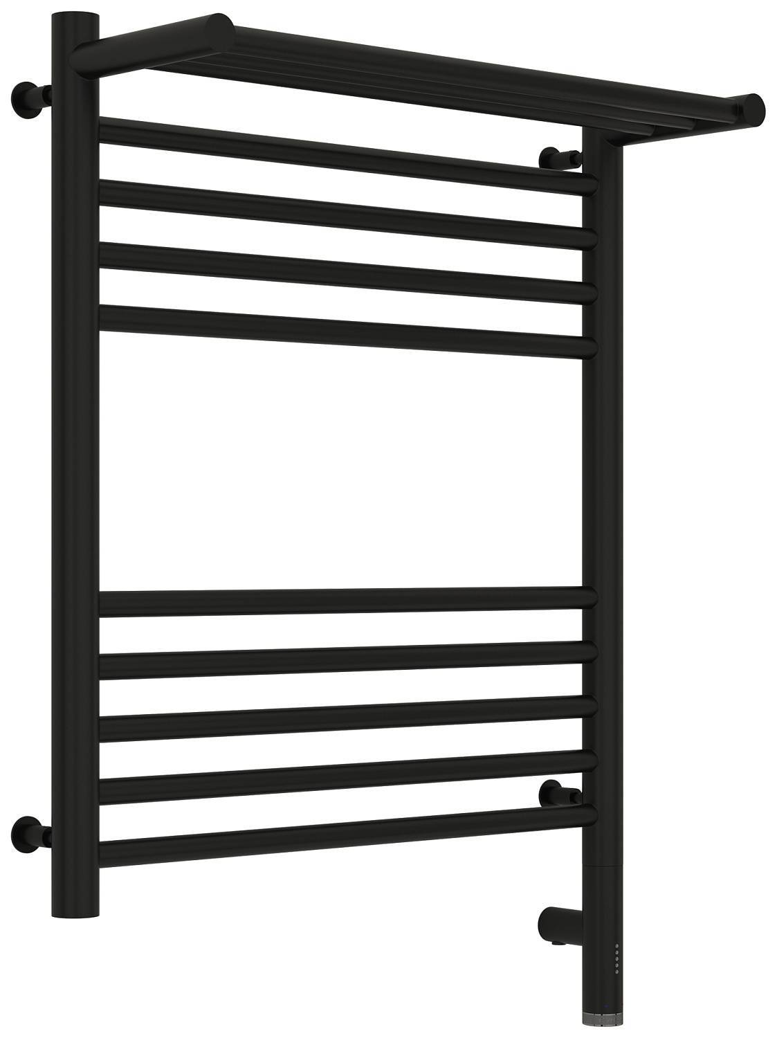 Полотенцесушитель электрический Сунержа Богема 3.0 с 1 полкой 532x724 мм правый матовый черный 31-5807-6050