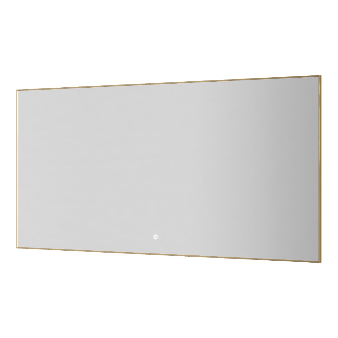 Зеркало прямоугольное Boheme с LED подсветкой и антизапотеванием 70x140 см золото 543-140-G