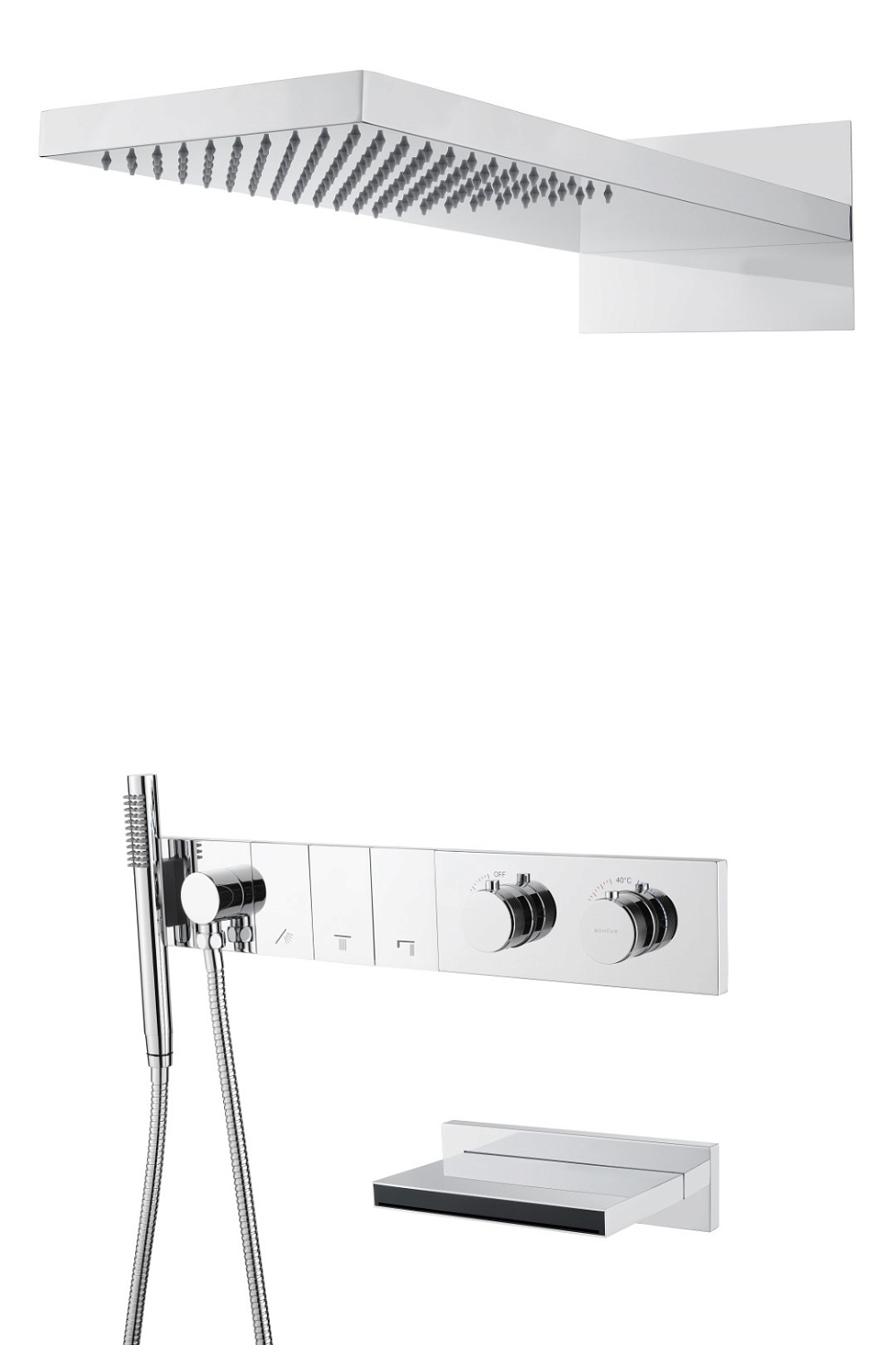 Душевой комплект с термостатом Boheme Zodiac трехпозиционный хром 133-2-CR