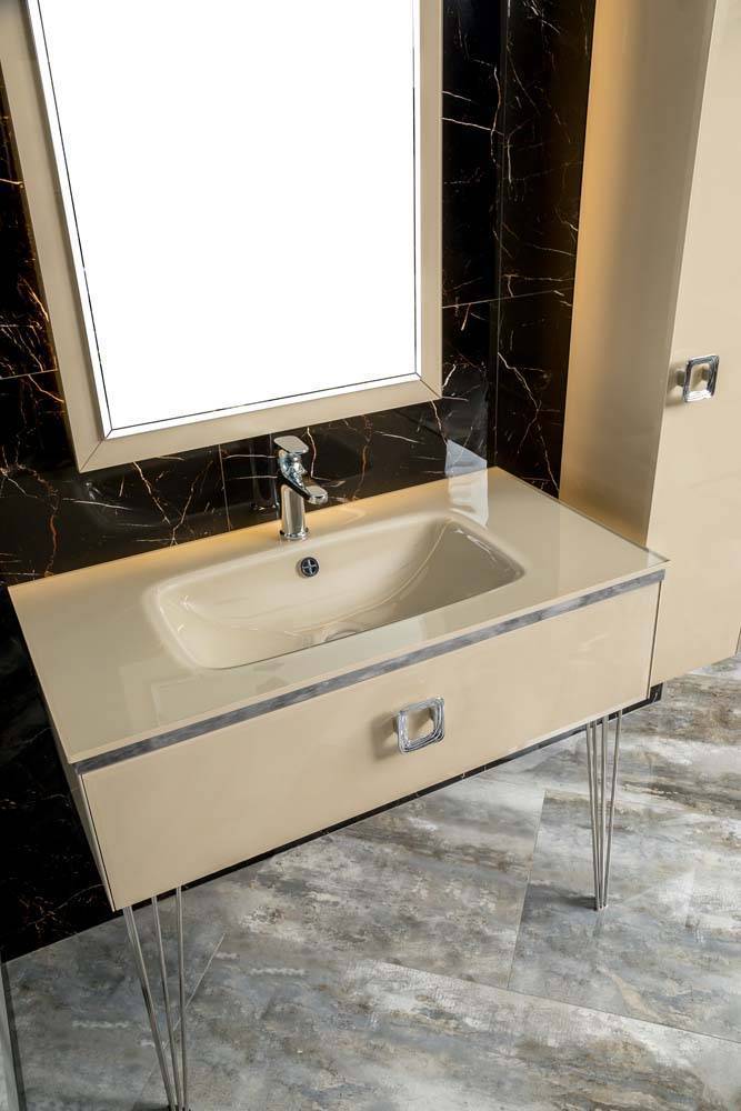 Раковина мебельная Armadi Art Lucido 101х52х12 см прямоугольная капучино 852-100-CP