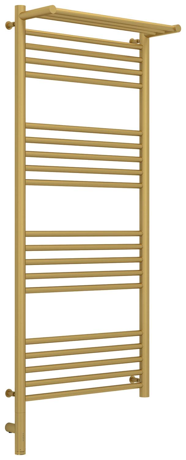 Полотенцесушитель электрический Сунержа Богема 3.0 с 1 полкой 532x1324 мм левый матовое золото 032-5806-1250