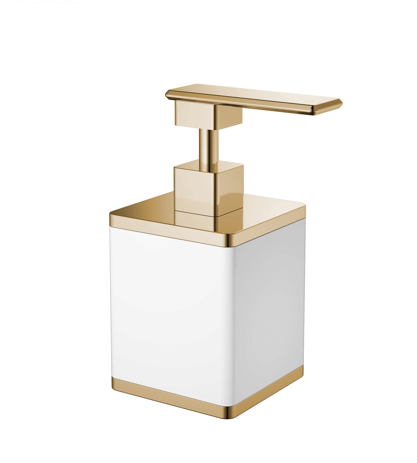 Дозатор для жидкого мыла Boheme настольный белый/золото 10969-W-G