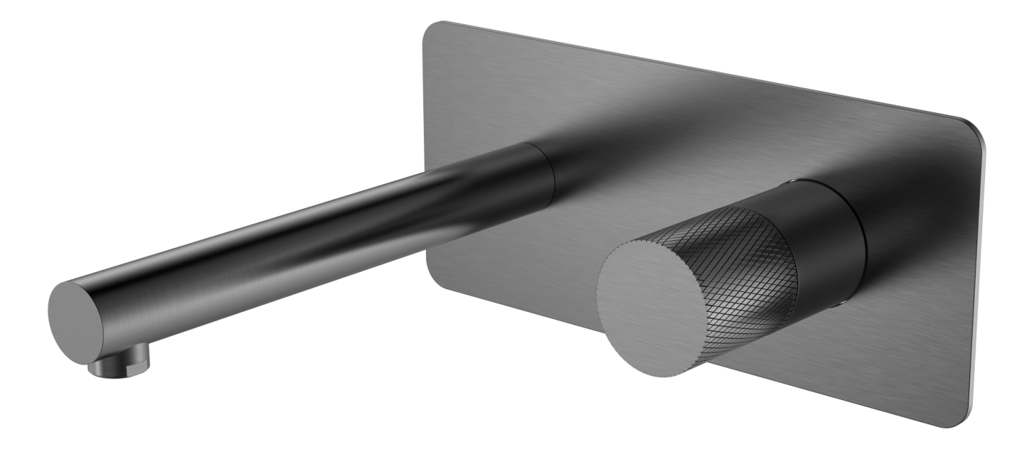 Смеситель для раковины встраиваемый Boheme Stick с внутренней частью излив 185 мм графит 125-GM.2