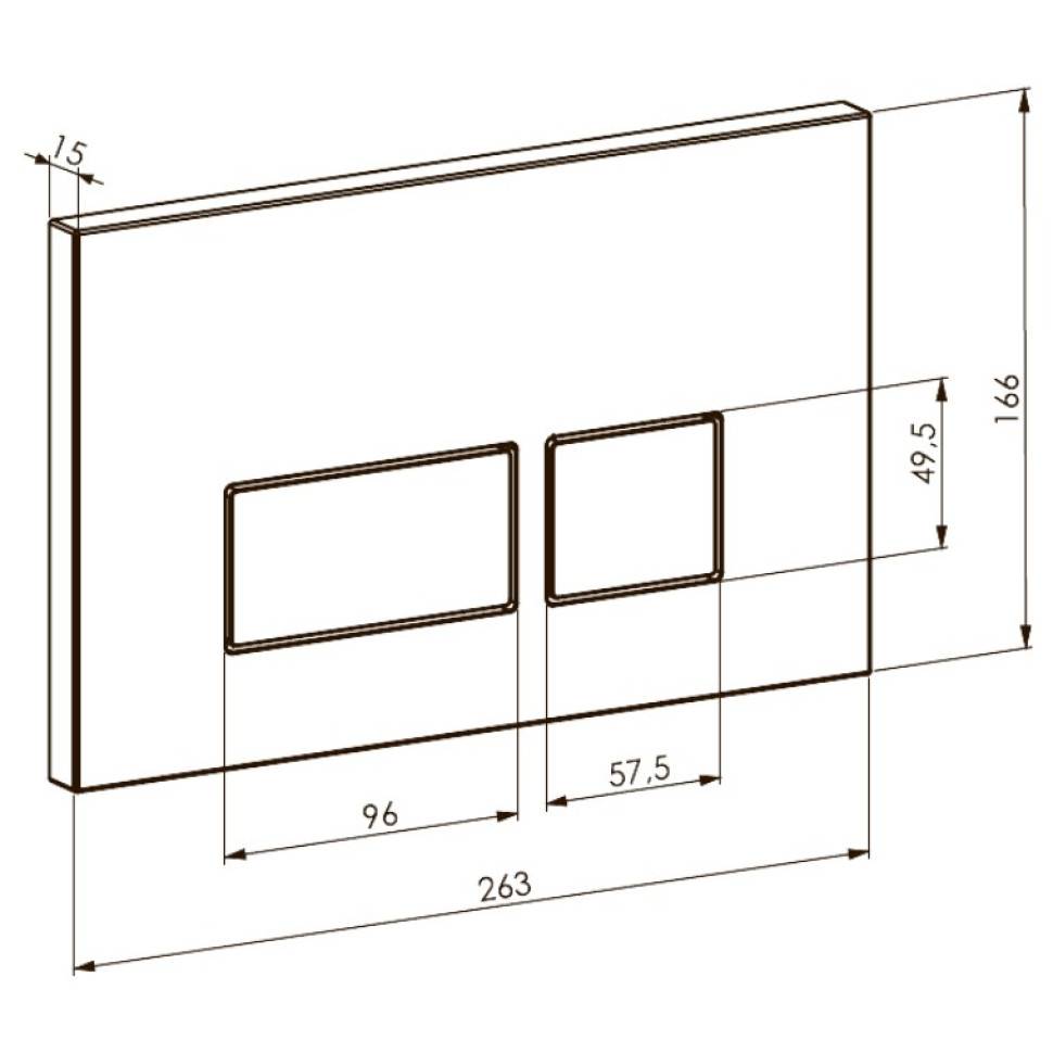 Клавиша смыва Boheme для инсталляции пластиковая квадратная бронза 664-BR
