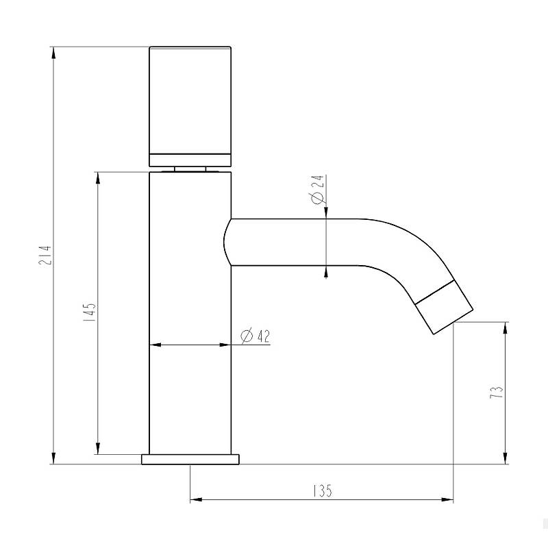 Смеситель для раковины Boheme Stick Spirale низкий без донного клапана черный 121-BB.4