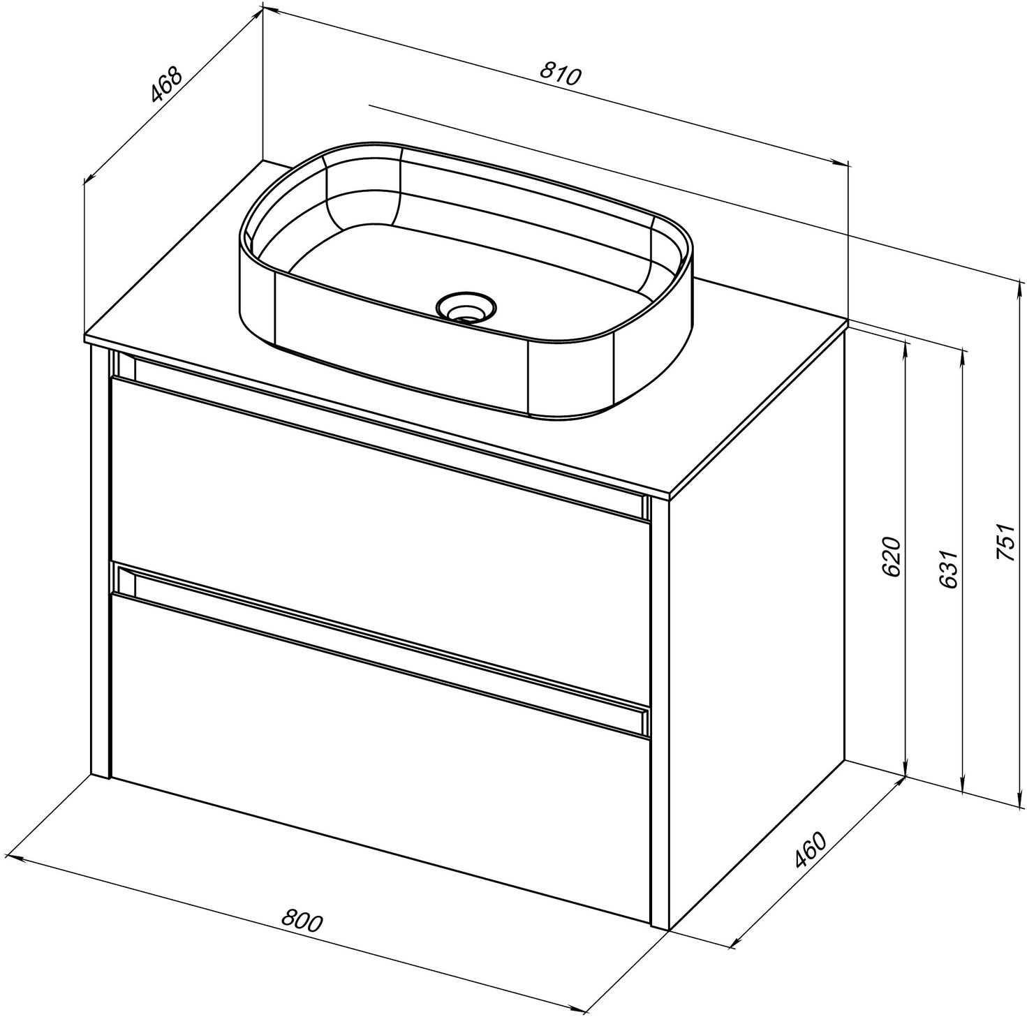 Тумба под раковину Allen Brau Fantasy 80x46x62 см антрацит 1.11001.AM