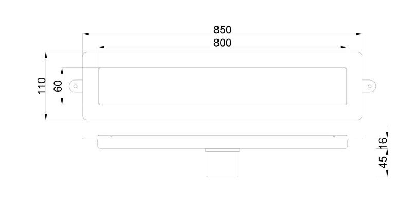 Душевой лоток Boheme Premium Linear 80 см черный 982-80-B