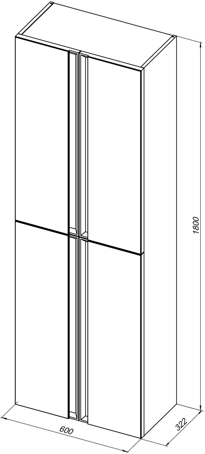 Шкаф-пенал подвесной Allen Brau Eclipse 60x32.2x180 см олива матовый 1.E1006.CGM