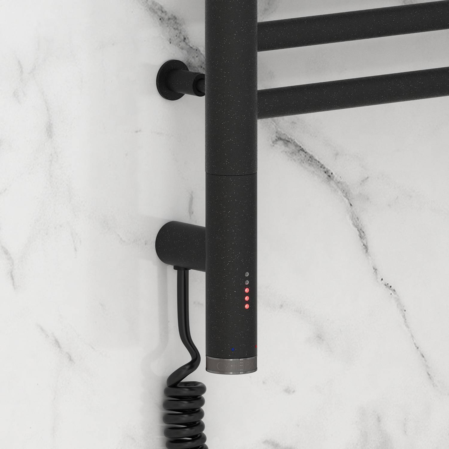 Полотенцесушитель электрический Сунержа Богема 3.0 с 1 полкой 532x724 мм левый темный титан муар 15-5806-6050